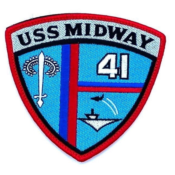 USS Midway CV-41 Patch with Hook and Loop, 4.5