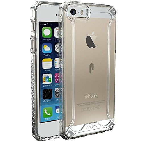 Coque iPhone SE, Coque iPhone 5S, Coque iPhone 5, POETIC Affinity Series  Premium Thin / No Bulk / Slim fit / Clear / Dual Material Protection Bumper  Case pour Apple iPhone SE