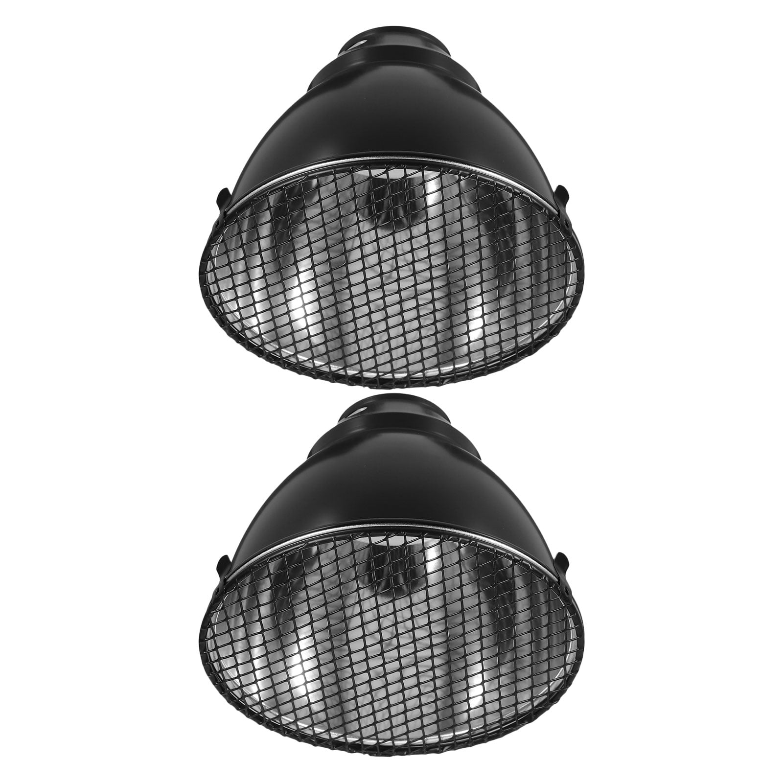 ELAYARD 2Sets Black Aluminum Reptile Heat Lamp Cover for Effective Heat Focus in Terrarium Enclosures
