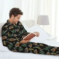 thumbnail image 6 of Fotbe Wasp Cockchafer Butterfly Pattern Long Sleeve Pajama Set for Men,Sleepwear Set,2-piece Loungewear Set,Soft PJs Comfy Nightwear with Pockets-X-Large, 6 of 7