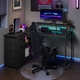 thumbnail image 2 of Eunos 53 inch L Shaped Gaming Desk with Power Outlets & LED Light, Computer Desk with 4 Tiers Drawers for Home Office, Black, 2 of 8