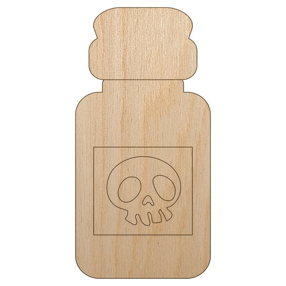 Poison Potion Bottle Wood Shape Unfinished Piece Cutout Craft DIY Projects - 4.70 Inch Size - 1/4 Inch Thick