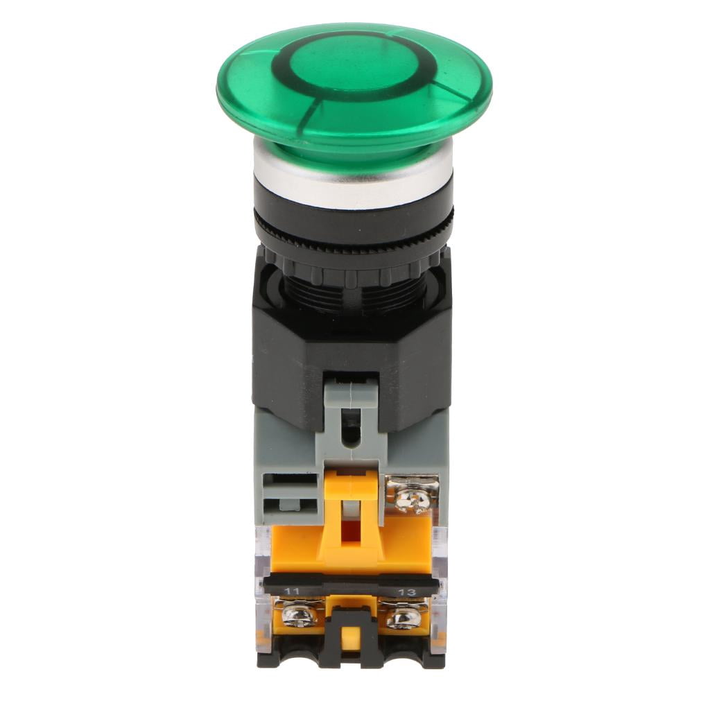 TWTADE 19mm Green LED Momentary Push Button Switch - 12V Prewired Metal Horn Button For Car, Motorcycle, DIY Projects