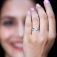 thumbnail image 5 of Rosec Jewels Lab Diamond Anniversary Ring for Women (EF-VS Quality) - Princess Cut Diamond 3 Stone Ring, 925 Sterling Silver, US 4.00, 5 of 8