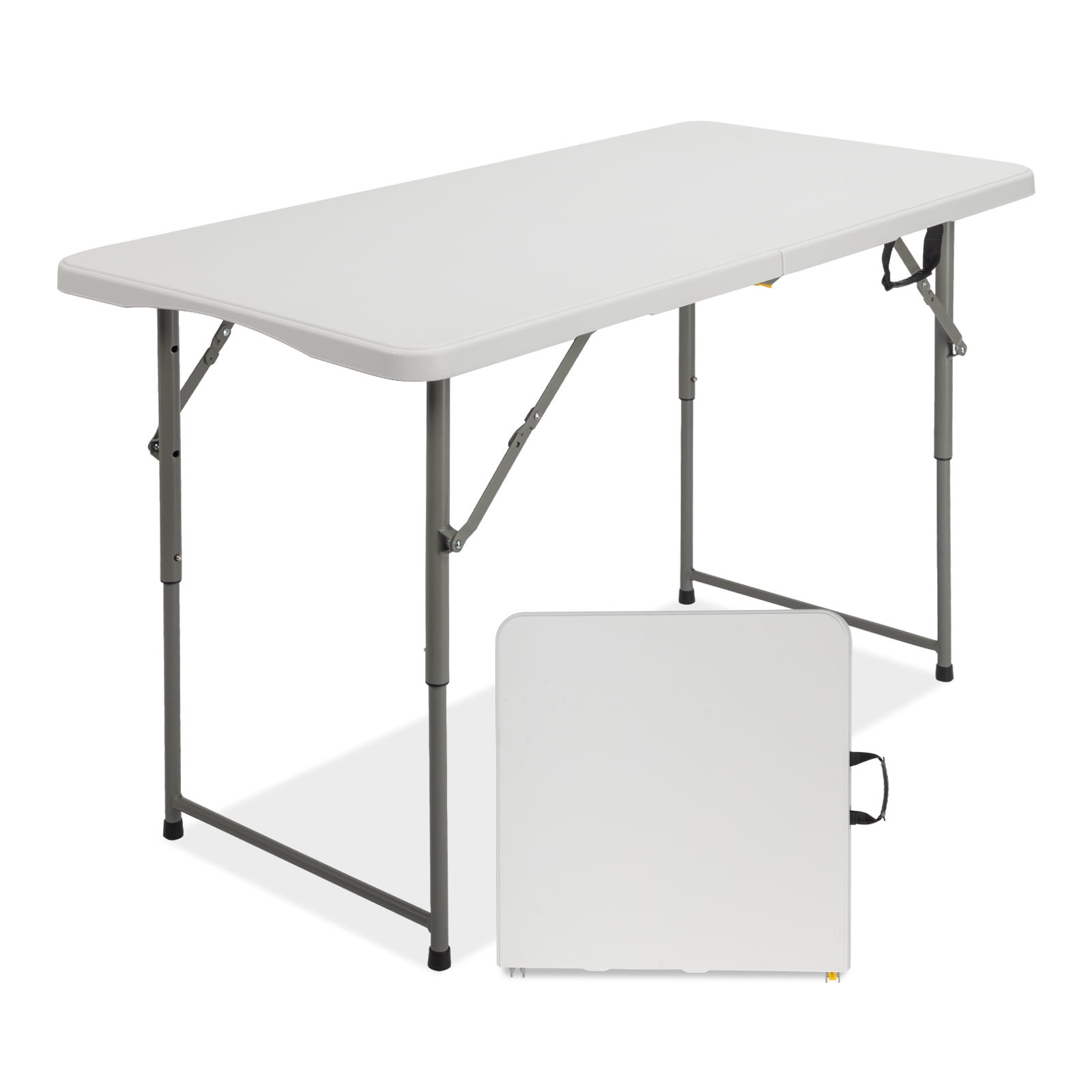 Tenozek Folding Tables 4 Foot Lightweight, Adjustable Height Card Table