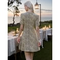 thumbnail image 3 of DARING DIVA Women's Leopard Cocktail Party A-Line Short Sleeve Dress XS Brown, 3 of 6