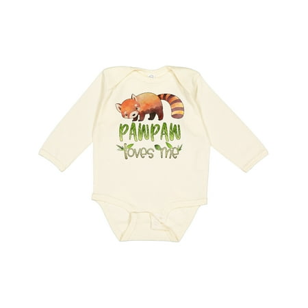 

Inktastic Pawpaw Loves Me Cute Red Panda Gift Baby Boy or Baby Girl Long Sleeve Bodysuit