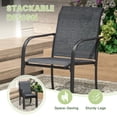 thumbnail image 3 of VOXBIN 5 Pieces Patio Dining Set – 40.6" Round Outdoor Table with 4 Stackable Chairs, Gray Table and Dark Gray Chairs，For Garden, 3 of 10
