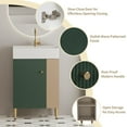 thumbnail image 5 of GVN Bathroom Floor Cabinet, Bathroom Storage Cabinet,21.6" Open-shelving Bathroom Vanity with Ceramic Sink and Soft-Closing Door, Left Green, 5 of 11