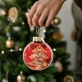 thumbnail image 5 of Gumesh Christmas Ball Ornament Set of 6- 3 Inch Red Glitter Electroplated Ball for Tree Decoration, Dazzling Hanging Ornament with Golden Edge, 5 of 6
