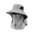 thumbnail image 3 of Sombrero de Pesca Multifuncional con Cubre Rostro Removible Plegable Nailon Transpirable y Resistente al Desgarro Protección Solar, 3 of 9