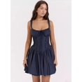 thumbnail image 3 of Vestido sexy con dobladillo plisado y tirantes para mujer, minivestido sin mangas y espalda descubierta a la moda para mujer, vestidos de fiesta de noche de verano 2024, vestidos de corte A, 3 of 4