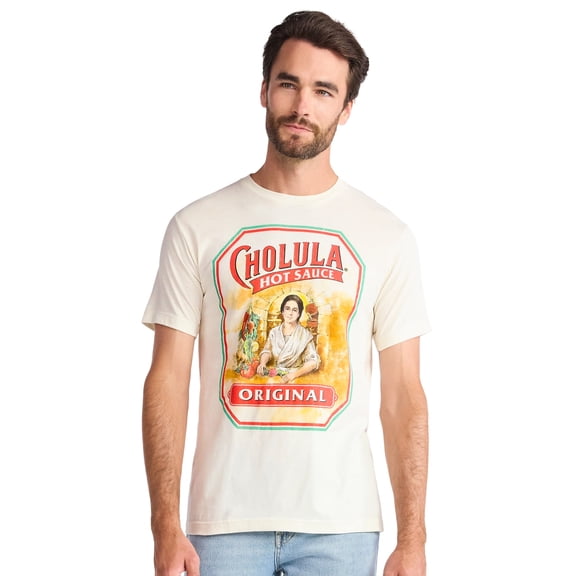 Cholula Hot Sauce T-Shirt Men's Logo Design Novelty Short Sleeve Tee