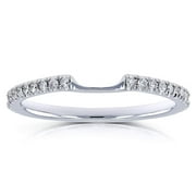 Lab Grown Diamond Notched Shadow Wedding Band 1/8 CTW 14k White Gold (DEF/VS), 11