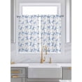 thumbnail image 2 of Kitchen Curtains 54 Inches length, Purple Blue Bow Ribbon Window Treatment Curtain Drapes, Vintage Modern Art Bowknot Decorative Window Curtains for Bedroom Cafe, 52"x54", 2 Panels, 2 of 7