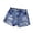 Blue, variant on Girls Snow Washed Distressed Denim Shorts, Elastic High Waist Frayed Raw Hem Ripped Jean Shorts, Vintage Destroyed Summer Casual Kids Bottoms for Daily Wear(Dark Blue,10-11 Years)