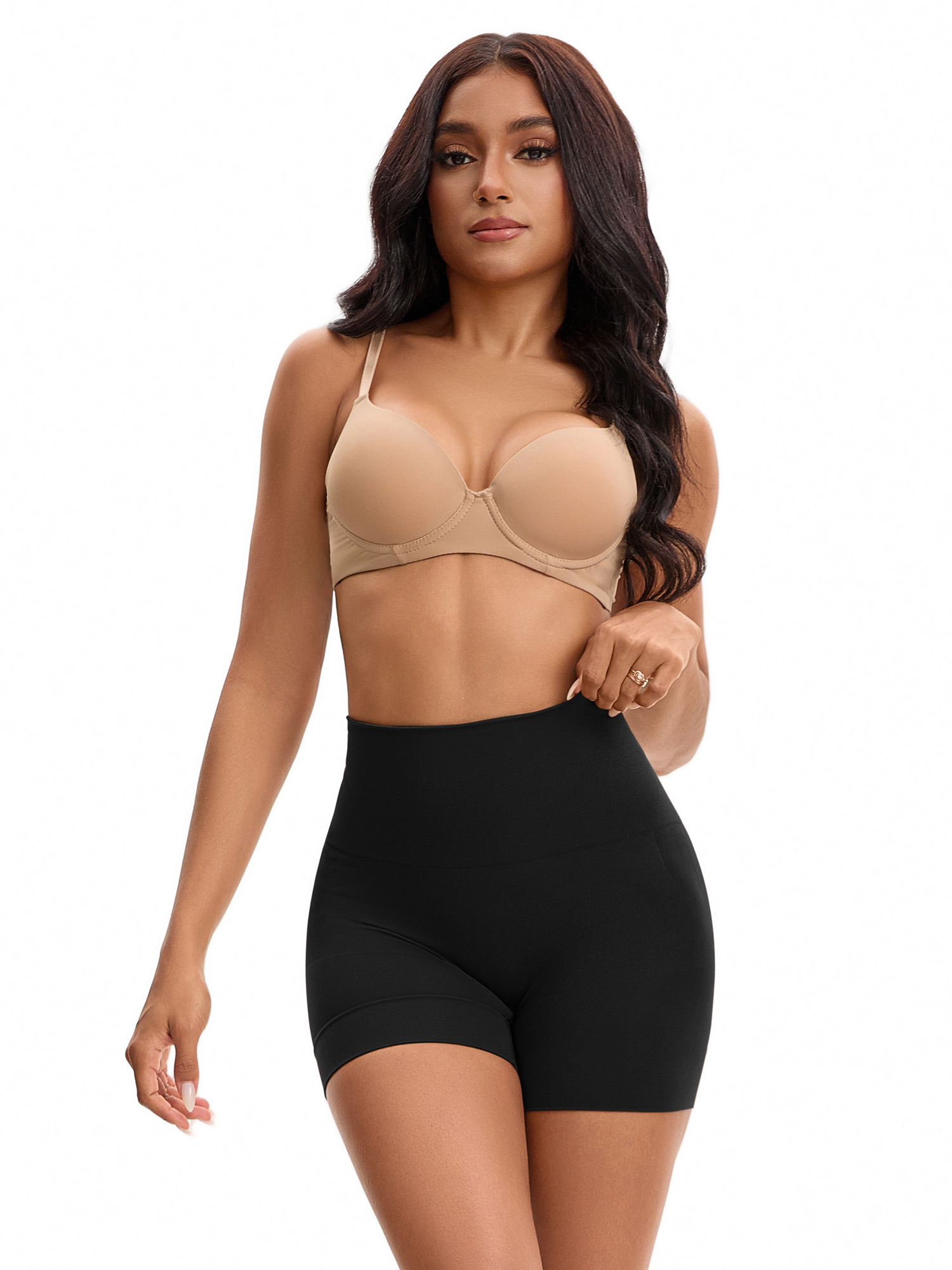 Unique Bargains High Waisted Seamless Control Panties M Black