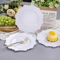 thumbnail image 3 of 100pcs 7.5 Inch White Plastic Dessert Plates,Heavy Duty Disposable Appetizer Plates,Premium Plastic Salad Plate,Fancy Disposable Cake Plate for Party, Thanksgiving and Everyday Use, 3 of 3