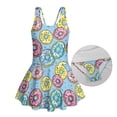 thumbnail image 5 of Xixirimido Donuts Blue Print Girls One Piece Swimsuits Sleeveless Swim Dress for Girls Skirted Bathing Suit Hawaiian Skirt Swimwear UPF 50+ Sun Protection, 12-13 Years, 5 of 7
