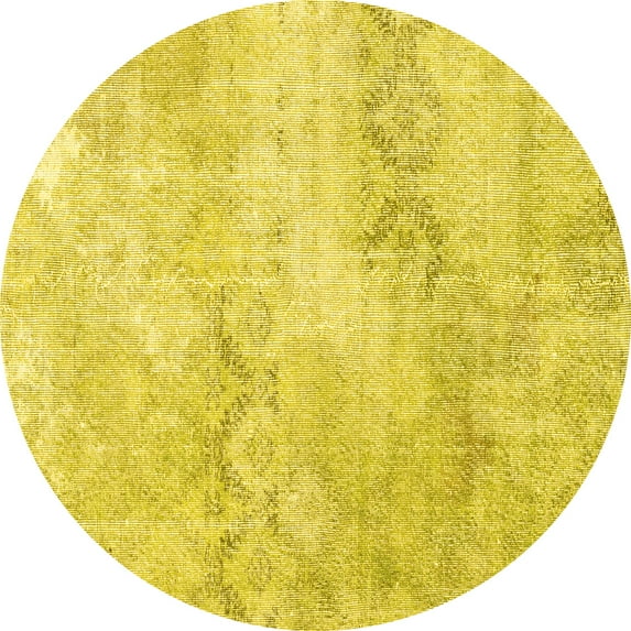 Ahgly Company Indoor Round Persian Yellow Traditional Area Rugs, 5' Round