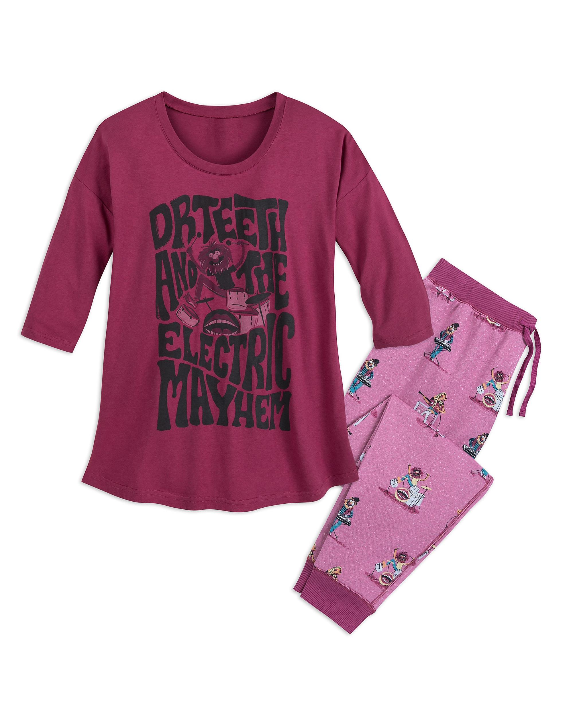 Disney Womens Glitter Jogger Pajama Set