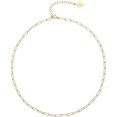 thumbnail image 1 of Gargantilla de cadena con clip de oro de 18 quilates, cadena satélite, colgante de cuentas de lava, joyería delicada para mujeres de 16', 1 of 5