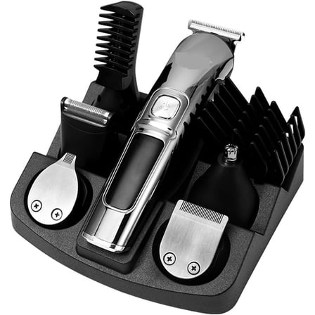 Men's Grooming Kit with LCD Digital Display - Cordless Electric Hair Trimmer for Face, Beard, Body, and Hair Cutting, Complete Styling Set