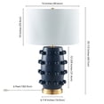 thumbnail image 6 of Farrington 26" Tall Ceramic Table Lamp with Fabric Shade in Matte Navy/White, 6 of 8