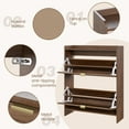 thumbnail image 6 of Erinnyees 39.3"H Shoe Storage Cabinet, Farmhouse Ratten Shoe Cabinet Holder, Freestanding Shoe Organizer, Narrow Shoe Rack for Entryway, Hallway, Walnut, 6 of 7