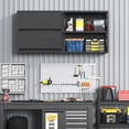 thumbnail image 2 of GMNIU 2 Door Metal Wall Cabinet, Garage Wall Cabinet with Up-Flip Door, 25.6" H Wall Mounted Metal Storage Cabinet for Garage,Basement,Ware House Assembly Required, 2 of 8