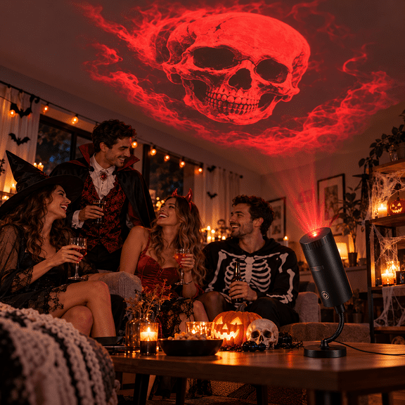 Kuokaa Halloween Projector Light, Multi-Pattern Seasonal Projection Light for Indoor Outdoor Halloween Display