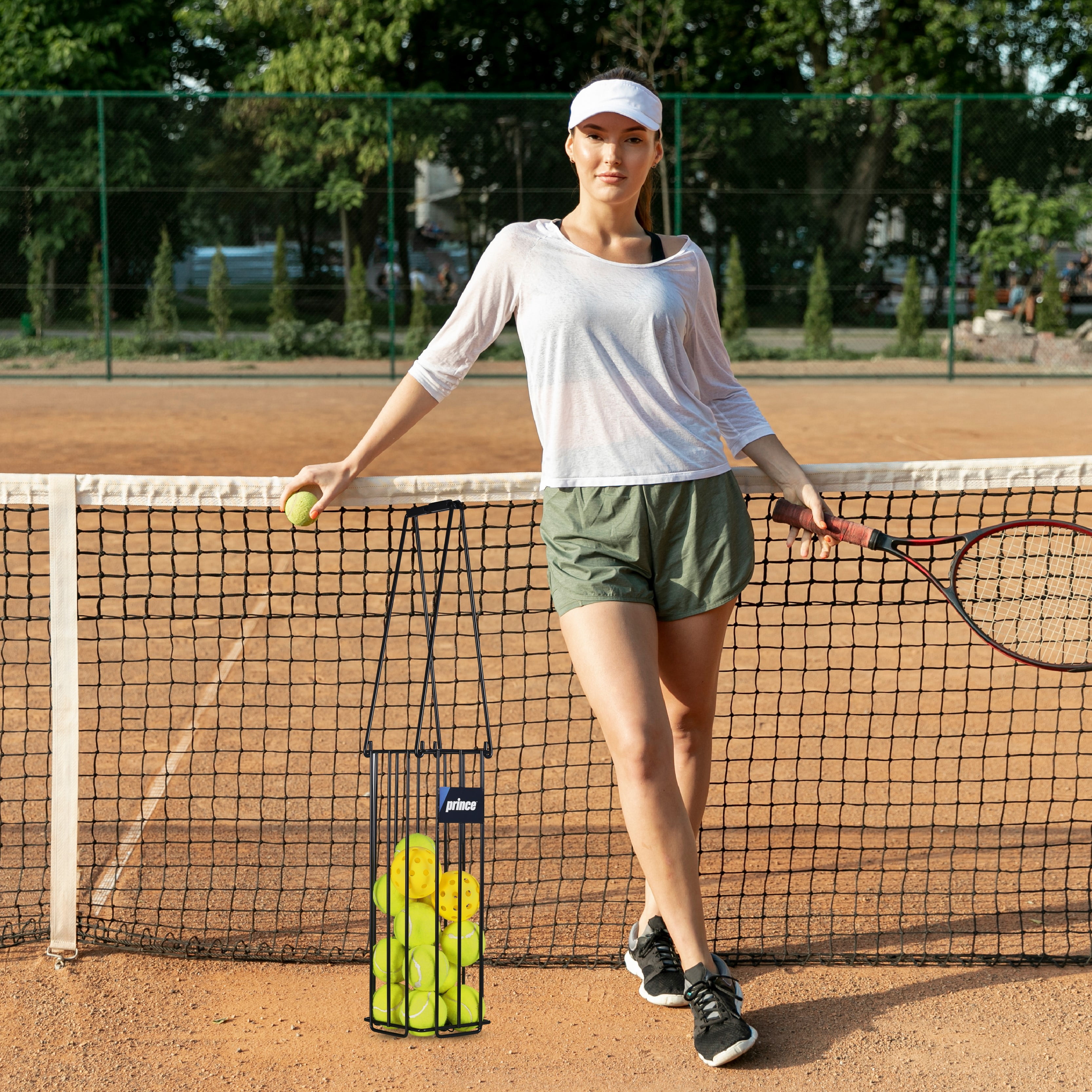 Prince Pickleball Ball Hopper with Non-Slip Handle, Portable Tennis & Padel Ball Collector (Holds Up to 16 Pickleballs)