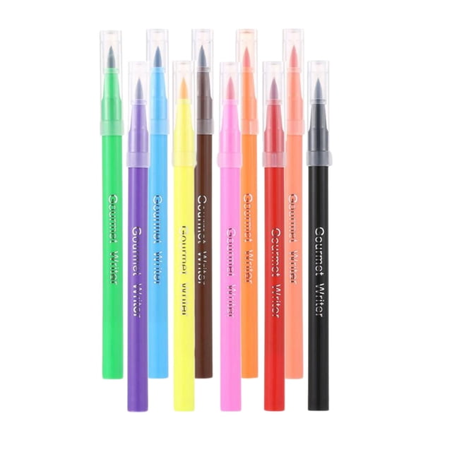 simhoa Edible Markers for Food Coloring Marker Pens Fine Tip Food Gourmet Writers for Brown