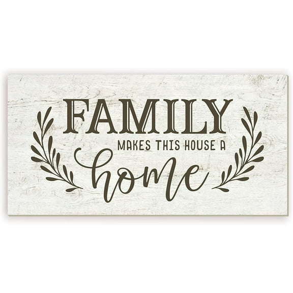 Family Makes This House A Home Rustic Framed Wood Farmhouse Wall Sign 9x18 (Unframed)