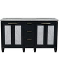 thumbnail image 6 of Trento 61" Double Rectangle Sink Vanity in Gray/Gray Granite Stone, 6 of 15