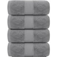 thumbnail image 4 of White Classic Luxury Bath Towels Set of 4 Large - 700 GSM Cotton Ultra Soft Bath Towels 27x54 | Highly Absorbent and Quick Dry | Hotel Towels for Bathroom Luxury, Plush Shower Towels, Light Grey, 4 of 8