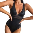 thumbnail image 1 of Gibobby Trajes de Baño Mujer Completo Traje de baño ajustado con cuello en V profundo para mujer(Negro,G), 1 of 5