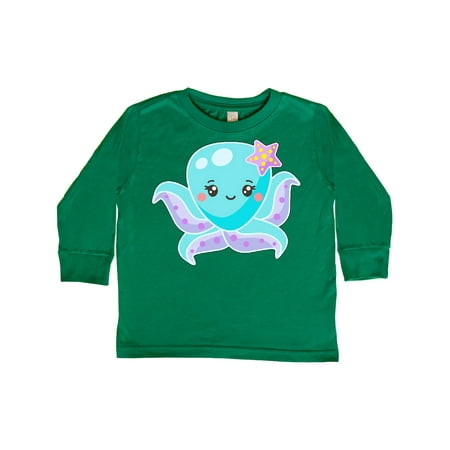 

Inktastic Cute Octopus Blue with Star Gift Toddler Boy or Toddler Girl Long Sleeve T-Shirt