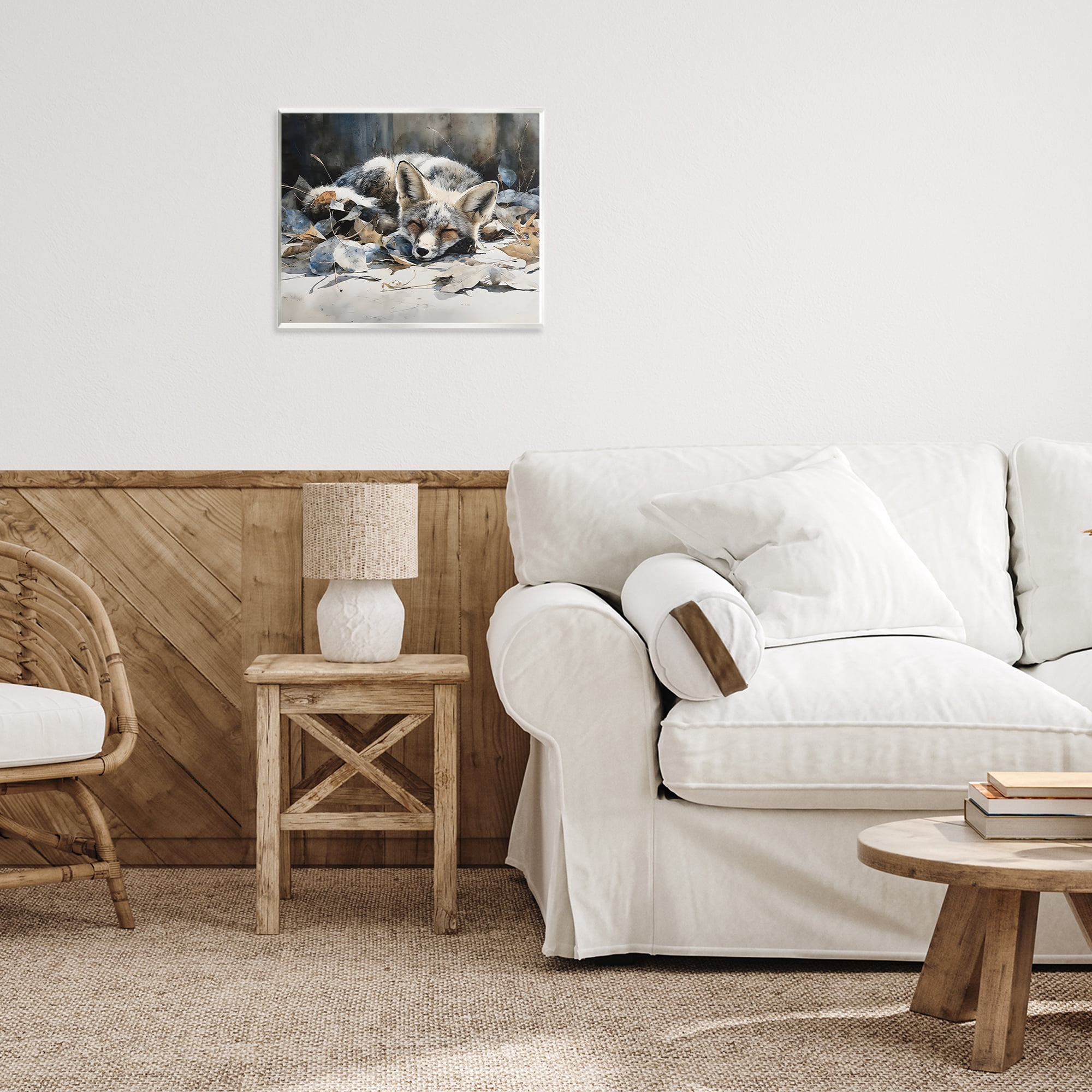Stupell Industries Blue Fox Resting Among Leaves Wall Plaque Art, design by Franklyn Gregory