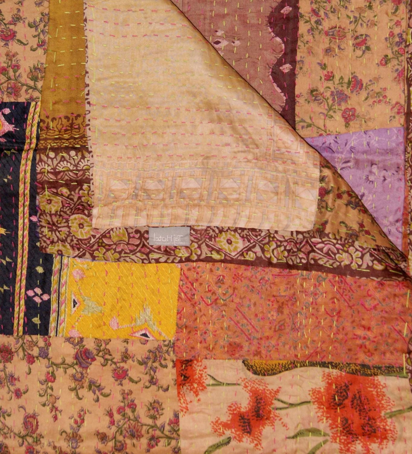 KANTHA SILK THROW BLANKET 50"X70