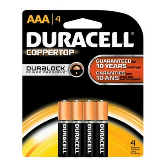 Duracell Coppertop Alkaline Duralock Technology AAA Batteries (1 pack of 4)