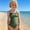 Army Green, variant on Girls Two Piece Swimsuit Solid Color Contrast Trim Padded Bathing Suit for Teen Youth 8 14 Years