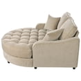 thumbnail image 4 of Modern 55" Indoor Oversized Chaise Lounger, Upholstered Sleeper Sofa Couch with Tufted Seat and Detachable Pillows, Sofa Bed for Living Room Bedroom Office, Champagne, 4 of 9