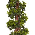 Indoor/Outdoor English Ivy Spiral Artificial Tree in Metal Planter, UV