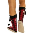 thumbnail image 3 of LazyOne Knitted Slipper Socks for Women, Cute Women's Clothing (Moose Plaid, S/M), 3 of 7