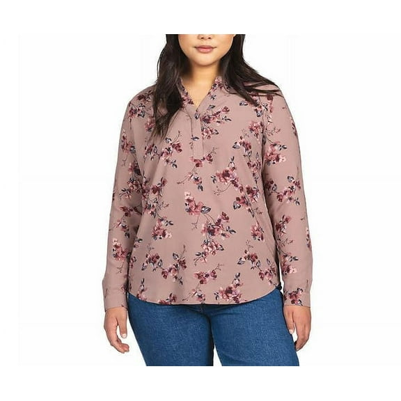 Hilary Radley Ladies' Size Large, Long Sleeve Blouse, Pink Floral