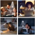 thumbnail image 5 of Lámpara de mesa LED inalámbrica y recargable, regulable y de color ajustable, lámpara de noche táctil para niños con clip, lámpara de lectura portátil con clip, lámpara de lectura para cabecera (blanc, 5 of 5