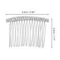 thumbnail image 2 of Unique Bargains 1 Pc Women's Short Double Rhinestones Side Comb for Parties Silver Tone Alloy, 2 of 4
