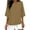 Brown, variant on Kaemgyyd Women's Cotton Linen Shirts Plus Size 3/4 Sleeve Tunic Blouses Casual Loose Round Collar Solid Top Summer Clothes