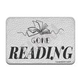 thumbnail image 1 of Letrero de hojalata con espejo retro "Gone Reading", para decoración del hogar, cocina, baño, granja, jardín, garaje, citas inspiradoras, tamaño: 8 x 12 pulgadas, 1 of 4